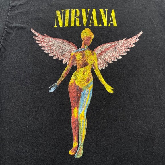 Nirvana in Utero T Shirt Tour Concert Band Rock Grunge Gothic Angel Mens Medium‎ - Picture 2 of 6